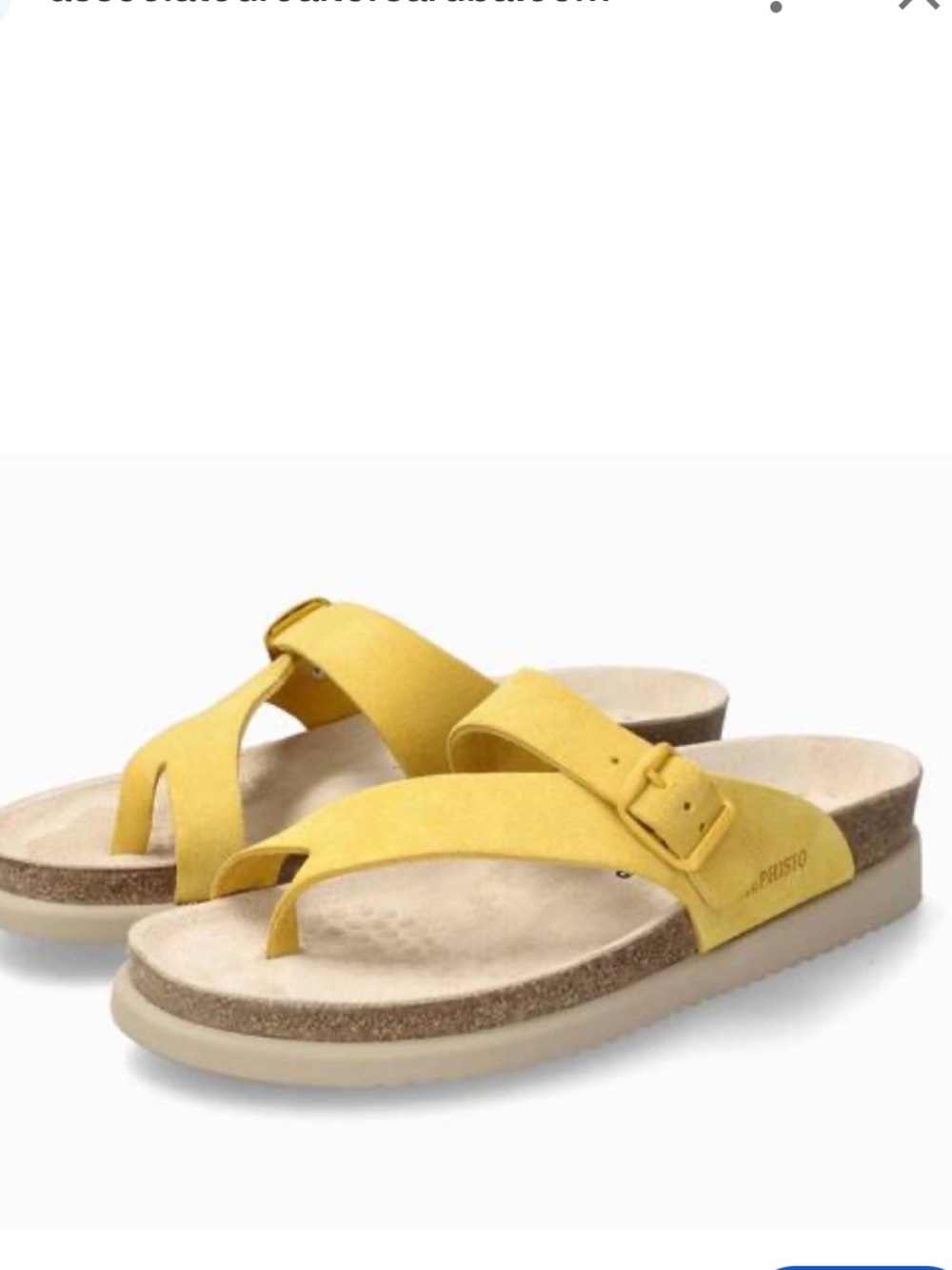 Mephisto Women's Helen Sandals in Bright Yellow Suede Size 39